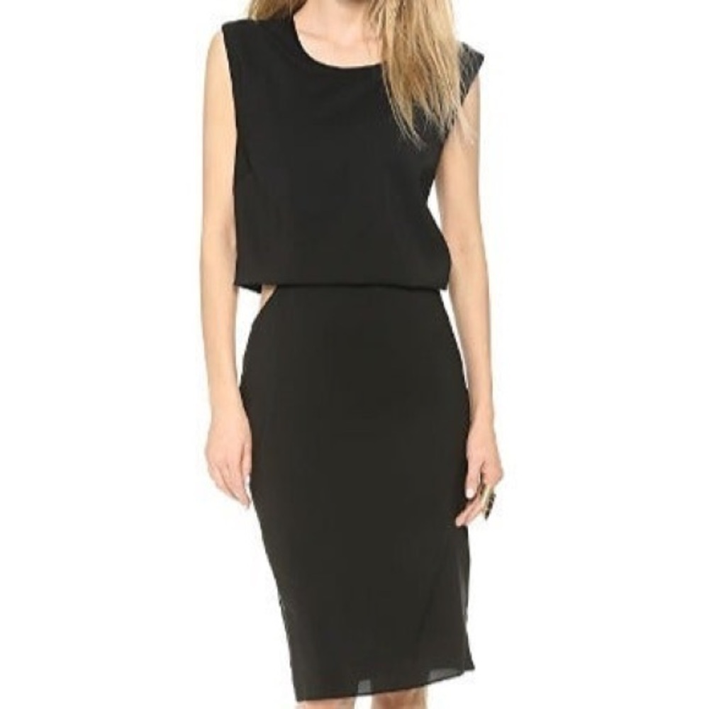 Helmut Lang Square Cutout Dress black midi